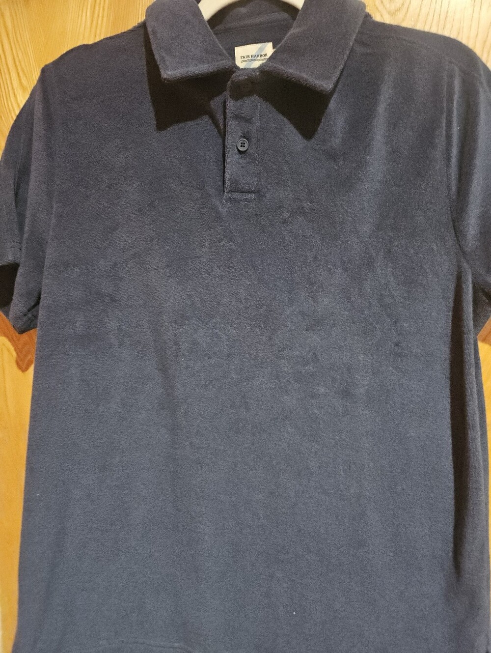 Fair Harbor Navy Terry Polo Shirt